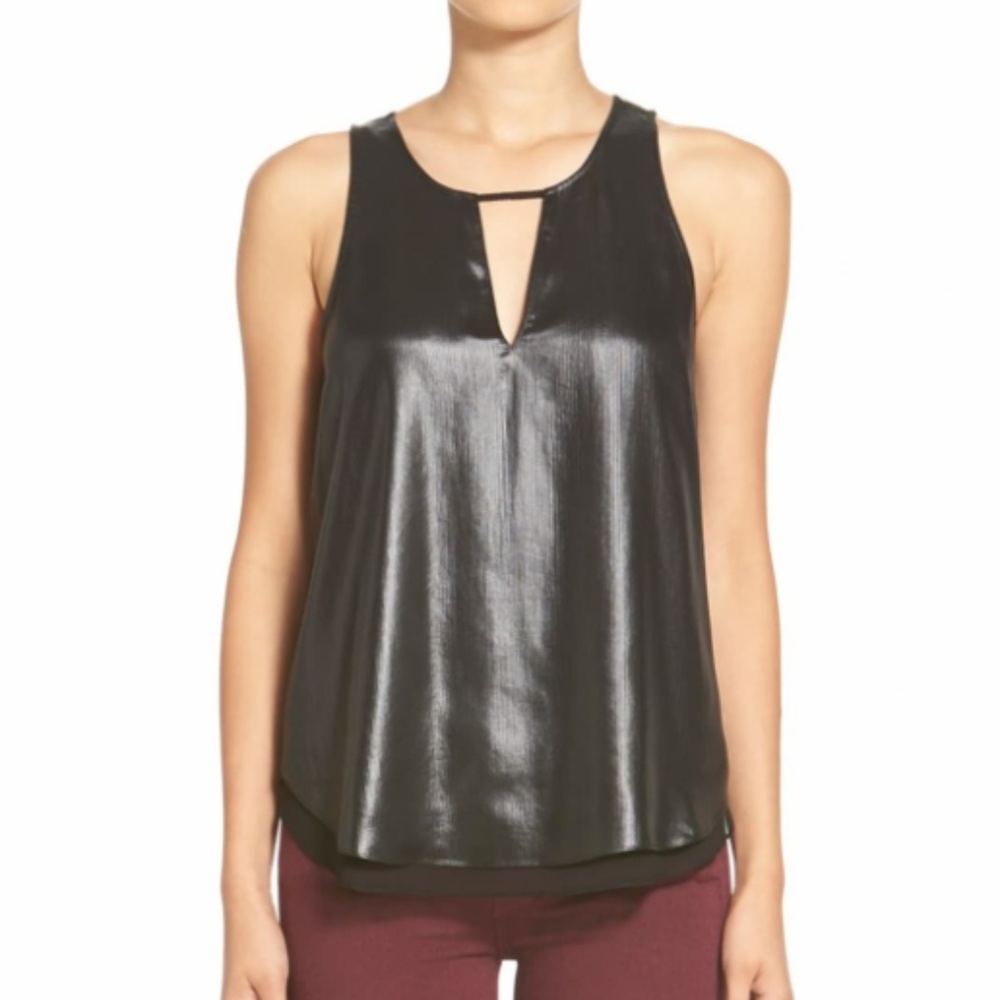 Trouve Black Split Back Tank